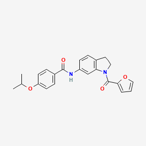 molecular formula C23H22N2O4 B3202315 N-(1-(furan-2-carbonyl)indolin-6-yl)-4-isopropoxybenzamide CAS No. 1021207-49-7