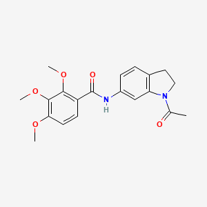molecular formula C20H22N2O5 B3202327 N-(1-acetylindolin-6-yl)-2,3,4-trimethoxybenzamide CAS No. 1021208-20-7