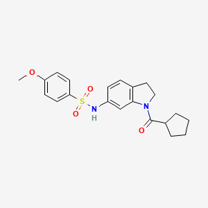 N-(1-(cyclopentanecarbonyl)indolin-6-yl)-4-methoxybenzenesulfonamide