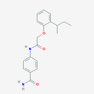 molecular formula C19H22N2O3 B320239 4-{[(2-Sec-butylphenoxy)acetyl]amino}benzamide 
