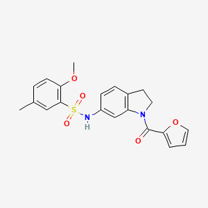 N-(1-(furan-2-carbonyl)indolin-6-yl)-2-methoxy-5-methylbenzenesulfonamide
