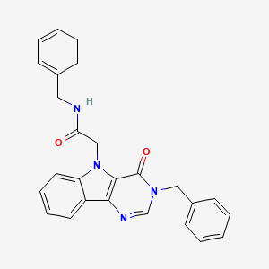 molecular formula C26H22N4O2 B3202424 N-benzyl-2-(3-benzyl-4-oxo-3H-pyrimido[5,4-b]indol-5(4H)-yl)acetamide CAS No. 1021209-11-9