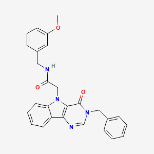 molecular formula C27H24N4O3 B3202431 2-(3-benzyl-4-oxo-3H-pyrimido[5,4-b]indol-5(4H)-yl)-N-(3-methoxybenzyl)acetamide CAS No. 1021209-21-1