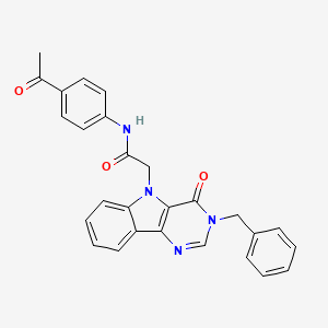 molecular formula C27H22N4O3 B3202437 N-(4-acetylphenyl)-2-(3-benzyl-4-oxo-3H-pyrimido[5,4-b]indol-5(4H)-yl)acetamide CAS No. 1021209-23-3