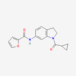 molecular formula C17H16N2O3 B3202460 N-(1-(cyclopropanecarbonyl)indolin-6-yl)furan-2-carboxamide CAS No. 1021209-68-6