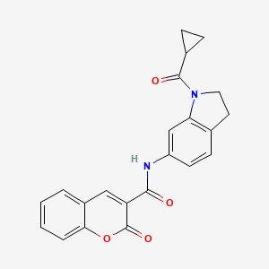 molecular formula C22H18N2O4 B3202463 N-(1-(cyclopropanecarbonyl)indolin-6-yl)-2-oxo-2H-chromene-3-carboxamide CAS No. 1021209-70-0
