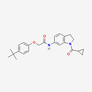 molecular formula C24H28N2O3 B3202470 2-(4-(tert-butyl)phenoxy)-N-(1-(cyclopropanecarbonyl)indolin-6-yl)acetamide CAS No. 1021209-72-2