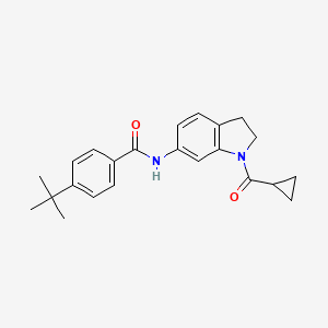 molecular formula C23H26N2O2 B3202478 4-(tert-butyl)-N-(1-(cyclopropanecarbonyl)indolin-6-yl)benzamide CAS No. 1021209-74-4