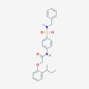 molecular formula C26H30N2O4S B320248 N-(4-{[benzyl(methyl)amino]sulfonyl}phenyl)-2-(2-sec-butylphenoxy)acetamide 