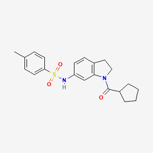 molecular formula C21H24N2O3S B3202506 N-(1-(cyclopentanecarbonyl)indolin-6-yl)-4-methylbenzenesulfonamide CAS No. 1021210-24-1
