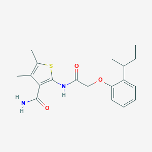 molecular formula C19H24N2O3S B320252 2-{[(2-Sec-butylphenoxy)acetyl]amino}-4,5-dimethyl-3-thiophenecarboxamide 