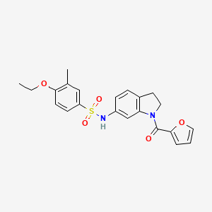 molecular formula C22H22N2O5S B3202541 4-ethoxy-N-(1-(furan-2-carbonyl)indolin-6-yl)-3-methylbenzenesulfonamide CAS No. 1021210-56-9