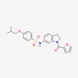 molecular formula C23H24N2O5S B3202549 N-(1-(furan-2-carbonyl)indolin-6-yl)-4-isobutoxybenzenesulfonamide CAS No. 1021210-64-9