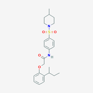 molecular formula C24H32N2O4S B320256 2-(2-sec-butylphenoxy)-N-{4-[(4-methyl-1-piperidinyl)sulfonyl]phenyl}acetamide 