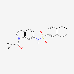 molecular formula C22H24N2O3S B3202564 N-(1-(cyclopropanecarbonyl)indolin-6-yl)-5,6,7,8-tetrahydronaphthalene-2-sulfonamide CAS No. 1021210-75-2