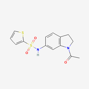 molecular formula C14H14N2O3S2 B3202592 N-(1-acetylindolin-6-yl)thiophene-2-sulfonamide CAS No. 1021210-94-5