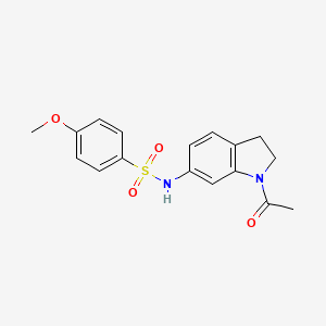 molecular formula C17H18N2O4S B3202593 N-(1-acetylindolin-6-yl)-4-methoxybenzenesulfonamide CAS No. 1021211-02-8