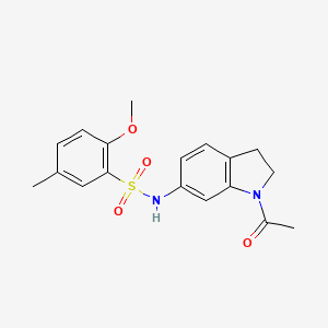 molecular formula C18H20N2O4S B3202596 N-(1-acetylindolin-6-yl)-2-methoxy-5-methylbenzenesulfonamide CAS No. 1021211-05-1