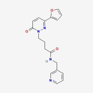 molecular formula C18H18N4O3 B3202605 4-(3-(furan-2-yl)-6-oxopyridazin-1(6H)-yl)-N-(pyridin-3-ylmethyl)butanamide CAS No. 1021211-27-7