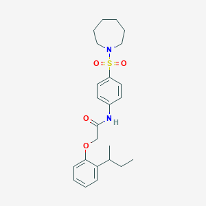 molecular formula C24H32N2O4S B320261 N-[4-(1-azepanylsulfonyl)phenyl]-2-(2-sec-butylphenoxy)acetamide 