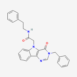 molecular formula C27H24N4O2 B3202610 2-(3-benzyl-4-oxo-3H-pyrimido[5,4-b]indol-5(4H)-yl)-N-phenethylacetamide CAS No. 1021211-74-4