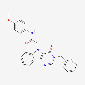 molecular formula C26H22N4O3 B3202616 2-(3-benzyl-4-oxo-3H-pyrimido[5,4-b]indol-5(4H)-yl)-N-(4-methoxyphenyl)acetamide CAS No. 1021211-79-9