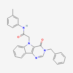 molecular formula C26H22N4O2 B3202623 2-(3-benzyl-4-oxo-3H-pyrimido[5,4-b]indol-5(4H)-yl)-N-(m-tolyl)acetamide CAS No. 1021211-82-4