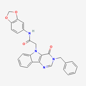 molecular formula C26H20N4O4 B3202631 N-(benzo[d][1,3]dioxol-5-yl)-2-(3-benzyl-4-oxo-3H-pyrimido[5,4-b]indol-5(4H)-yl)acetamide CAS No. 1021211-91-5