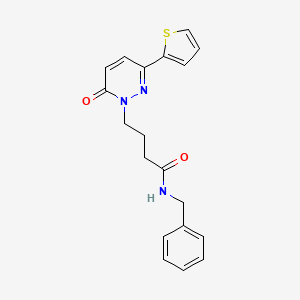 molecular formula C19H19N3O2S B3202636 N-benzyl-4-(6-oxo-3-(thiophen-2-yl)pyridazin-1(6H)-yl)butanamide CAS No. 1021211-96-0