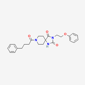 molecular formula C25H29N3O4 B3202642 3-(2-Phenoxyethyl)-8-(4-phenylbutanoyl)-1,3,8-triazaspiro[4.5]decane-2,4-dione CAS No. 1021212-13-4