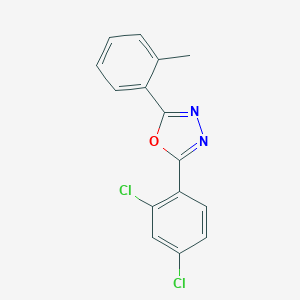 molecular formula C15H10Cl2N2O B320267 2-(2,4-Dichlorophenyl)-5-(2-methylphenyl)-1,3,4-oxadiazole 