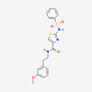 molecular formula C19H19N3O4S2 B3202680 N-(3-methoxyphenethyl)-2-(phenylsulfonamido)thiazole-4-carboxamide CAS No. 1021213-15-9