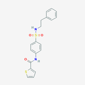 molecular formula C19H18N2O3S2 B320269 N-(4-{[(2-phenylethyl)amino]sulfonyl}phenyl)-2-thiophenecarboxamide 