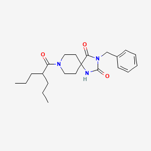 molecular formula C22H31N3O3 B3202696 3-Benzyl-8-(2-propylpentanoyl)-1,3,8-triazaspiro[4.5]decane-2,4-dione CAS No. 1021213-38-6