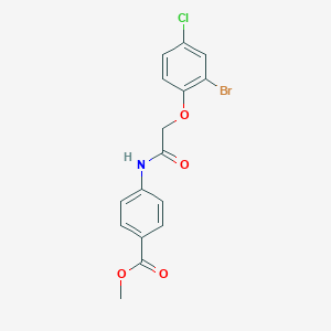 molecular formula C16H13BrClNO4 B320270 Methyl 4-{[(2-bromo-4-chlorophenoxy)acetyl]amino}benzoate 