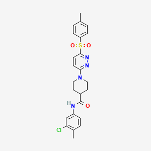 molecular formula C24H25ClN4O3S B3202707 N-(3-chloro-4-methylphenyl)-1-(6-tosylpyridazin-3-yl)piperidine-4-carboxamide CAS No. 1021213-94-4