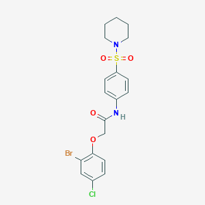 molecular formula C19H20BrClN2O4S B320271 2-(2-bromo-4-chlorophenoxy)-N-[4-(1-piperidinylsulfonyl)phenyl]acetamide 