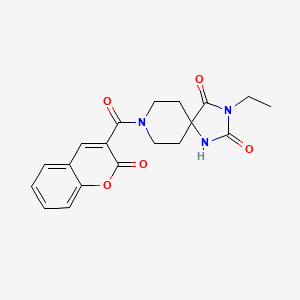 molecular formula C19H19N3O5 B3202715 3-ethyl-8-(2-oxo-2H-chromene-3-carbonyl)-1,3,8-triazaspiro[4.5]decane-2,4-dione CAS No. 1021214-08-3