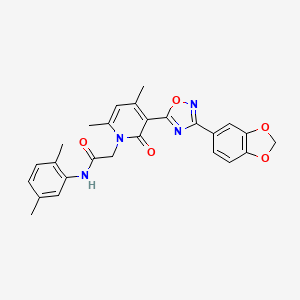 molecular formula C26H24N4O5 B3202738 2-(3-(3-(benzo[d][1,3]dioxol-5-yl)-1,2,4-oxadiazol-5-yl)-4,6-dimethyl-2-oxopyridin-1(2H)-yl)-N-(2,5-dimethylphenyl)acetamide CAS No. 1021215-21-3