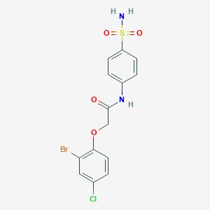 molecular formula C14H12BrClN2O4S B320275 2-(2-bromo-4-chlorophenoxy)-N-(4-sulfamoylphenyl)acetamide 