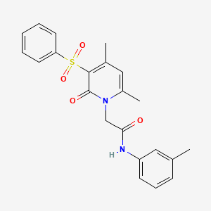 molecular formula C22H22N2O4S B3202755 2-(4,6-dimethyl-2-oxo-3-(phenylsulfonyl)pyridin-1(2H)-yl)-N-(m-tolyl)acetamide CAS No. 1021215-87-1