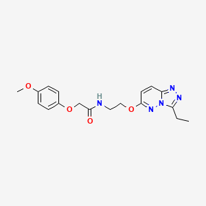 molecular formula C18H21N5O4 B3202758 N-(2-((3-ethyl-[1,2,4]triazolo[4,3-b]pyridazin-6-yl)oxy)ethyl)-2-(4-methoxyphenoxy)acetamide CAS No. 1021216-16-9