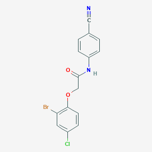 molecular formula C15H10BrClN2O2 B320276 2-(2-bromo-4-chlorophenoxy)-N-(4-cyanophenyl)acetamide 