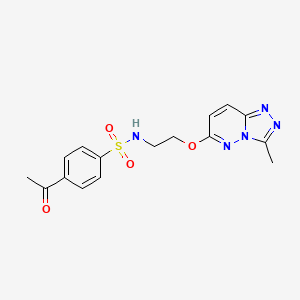 molecular formula C16H17N5O4S B3202766 4-acetyl-N-(2-((3-methyl-[1,2,4]triazolo[4,3-b]pyridazin-6-yl)oxy)ethyl)benzenesulfonamide CAS No. 1021216-28-3