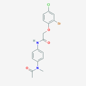 molecular formula C17H16BrClN2O3 B320277 N-{4-[acetyl(methyl)amino]phenyl}-2-(2-bromo-4-chlorophenoxy)acetamide 