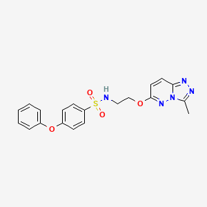 molecular formula C20H19N5O4S B3202772 N-(2-((3-methyl-[1,2,4]triazolo[4,3-b]pyridazin-6-yl)oxy)ethyl)-4-phenoxybenzenesulfonamide CAS No. 1021216-31-8