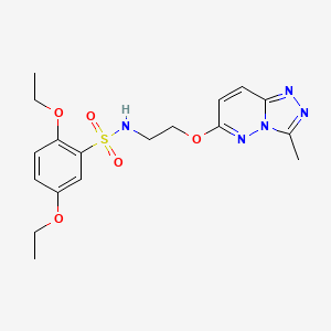 molecular formula C18H23N5O5S B3202779 2,5-diethoxy-N-(2-((3-methyl-[1,2,4]triazolo[4,3-b]pyridazin-6-yl)oxy)ethyl)benzenesulfonamide CAS No. 1021216-55-6