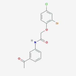 molecular formula C16H13BrClNO3 B320280 N-(3-acetylphenyl)-2-(2-bromo-4-chlorophenoxy)acetamide 