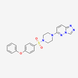 molecular formula C21H20N6O3S B3202801 6-(4-((4-Phenoxyphenyl)sulfonyl)piperazin-1-yl)-[1,2,4]triazolo[4,3-b]pyridazine CAS No. 1021217-17-3