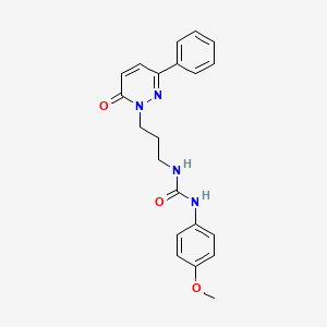 molecular formula C21H22N4O3 B3202805 1-(4-methoxyphenyl)-3-(3-(6-oxo-3-phenylpyridazin-1(6H)-yl)propyl)urea CAS No. 1021217-20-8